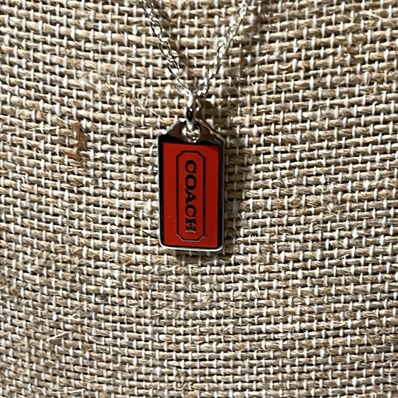COACH CHARM ON A 18” STERLING SILVER NECKLACE - Picture 1 of 3